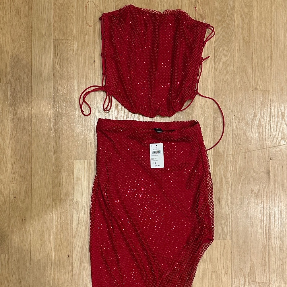 Red rhinestone Set
